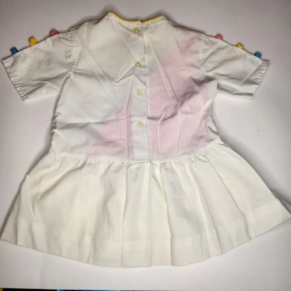 VTG 80s Precious Originals Colorblock Drop Waist dress Girls 12 Months Baby